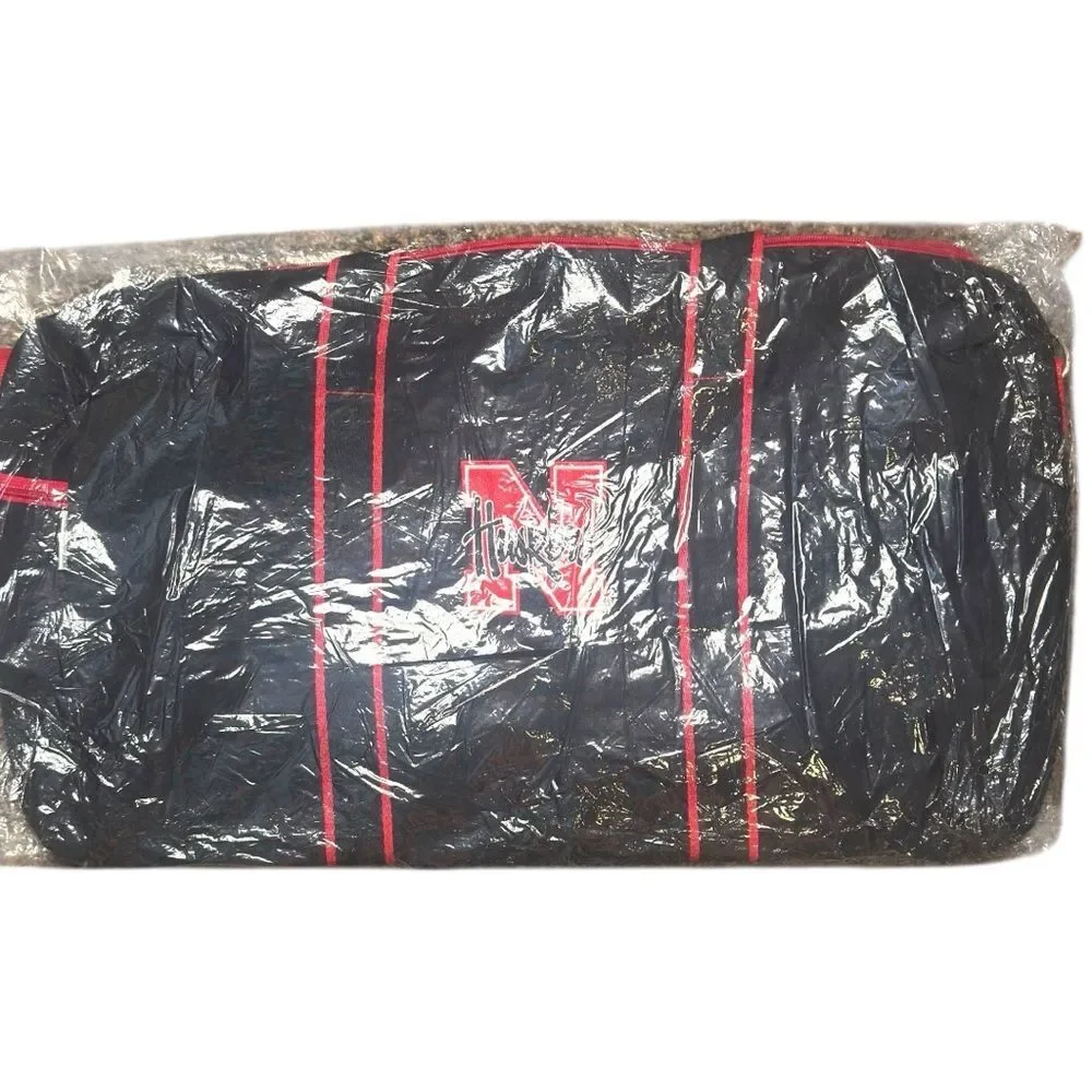NWOT Alan Stuart Nebraska Huskers Black and Red Duffel Bag Sz L